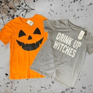 Fun Halloween T-Shirt 2 for 1 Bundle! NWT Witches and Jack-ó-lantern